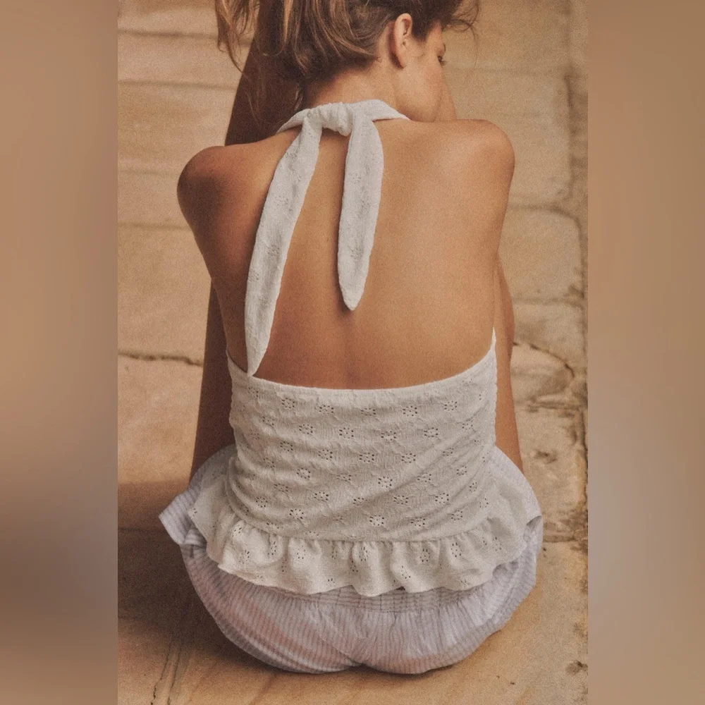 NWT Zara halter mixed material top - Picture 2 of 9